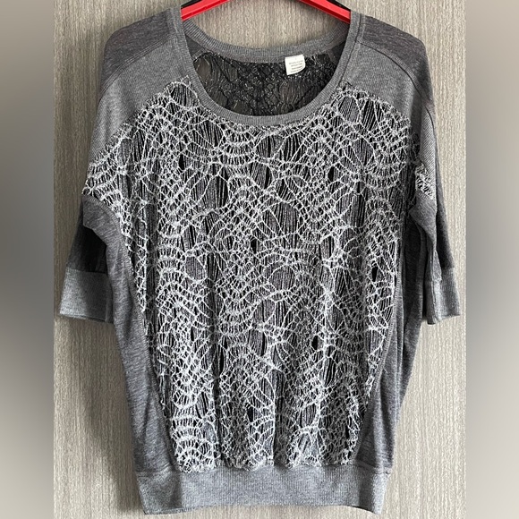 Y2K Miss Me Sweater - Silver Web Design - Size Medium - Picture 1 of 16